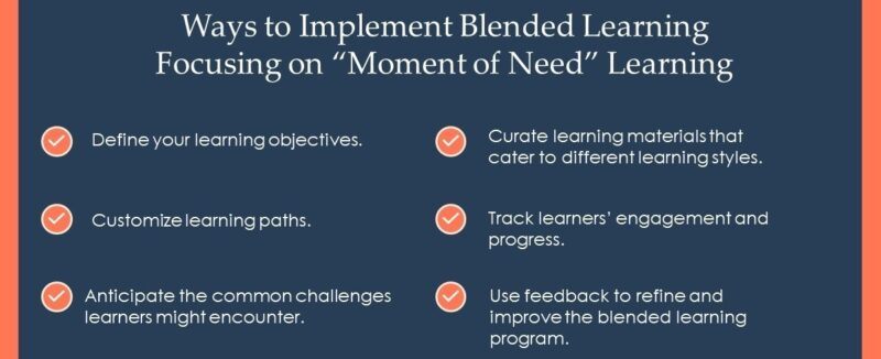 How to implement blended learning focusing on moment-of-need learning